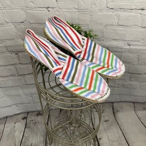 Cousu Main Multi Color Striped Espadrilles